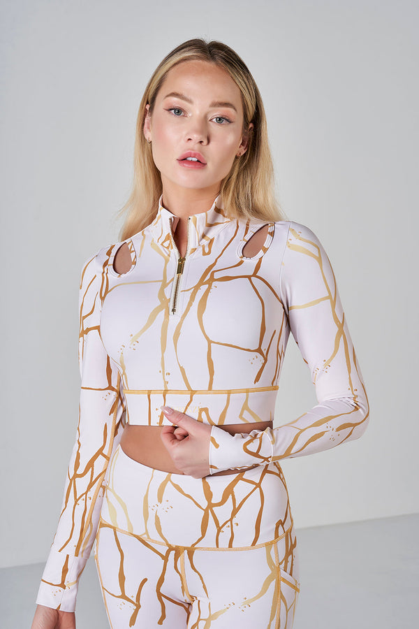 Marble Cut-Out Crop - Crema