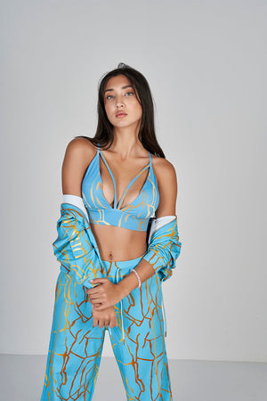 Marble Bralette - Blue