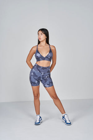 Camo Scrunch Shorts - Dark Grey