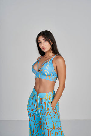 Marble Bralette - Blue