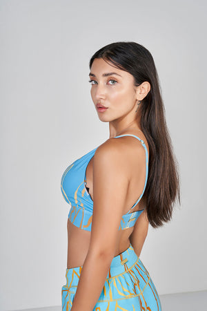 Marble Bralette - Blue