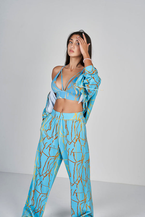 Marble Sweatpants - Blue