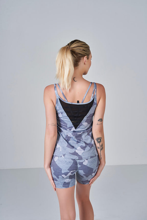 Camo Cami - Light Grey