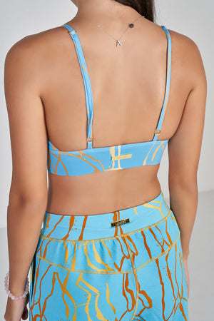 Marble Bralette - Blue